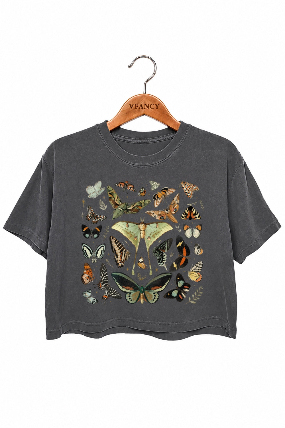 Retro butterfly collection crop top