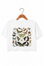 Retro butterfly collection crop top