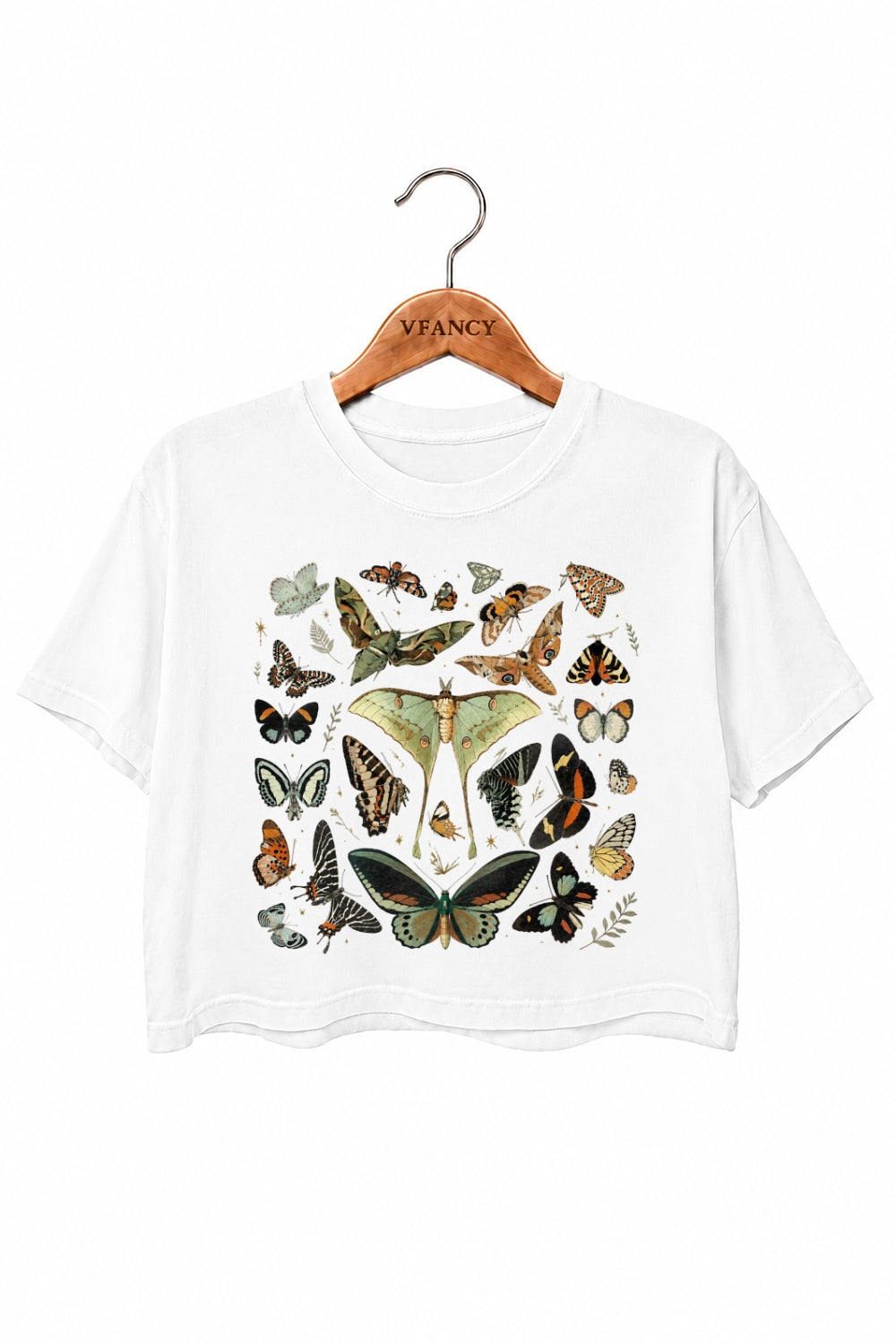 Retro butterfly collection crop top