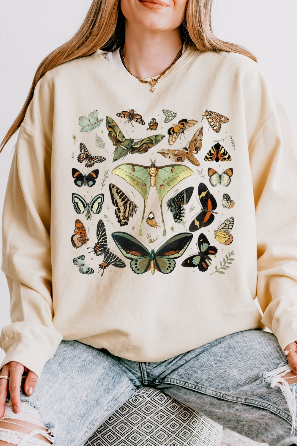 Retro butterfly collection sweatshirt
