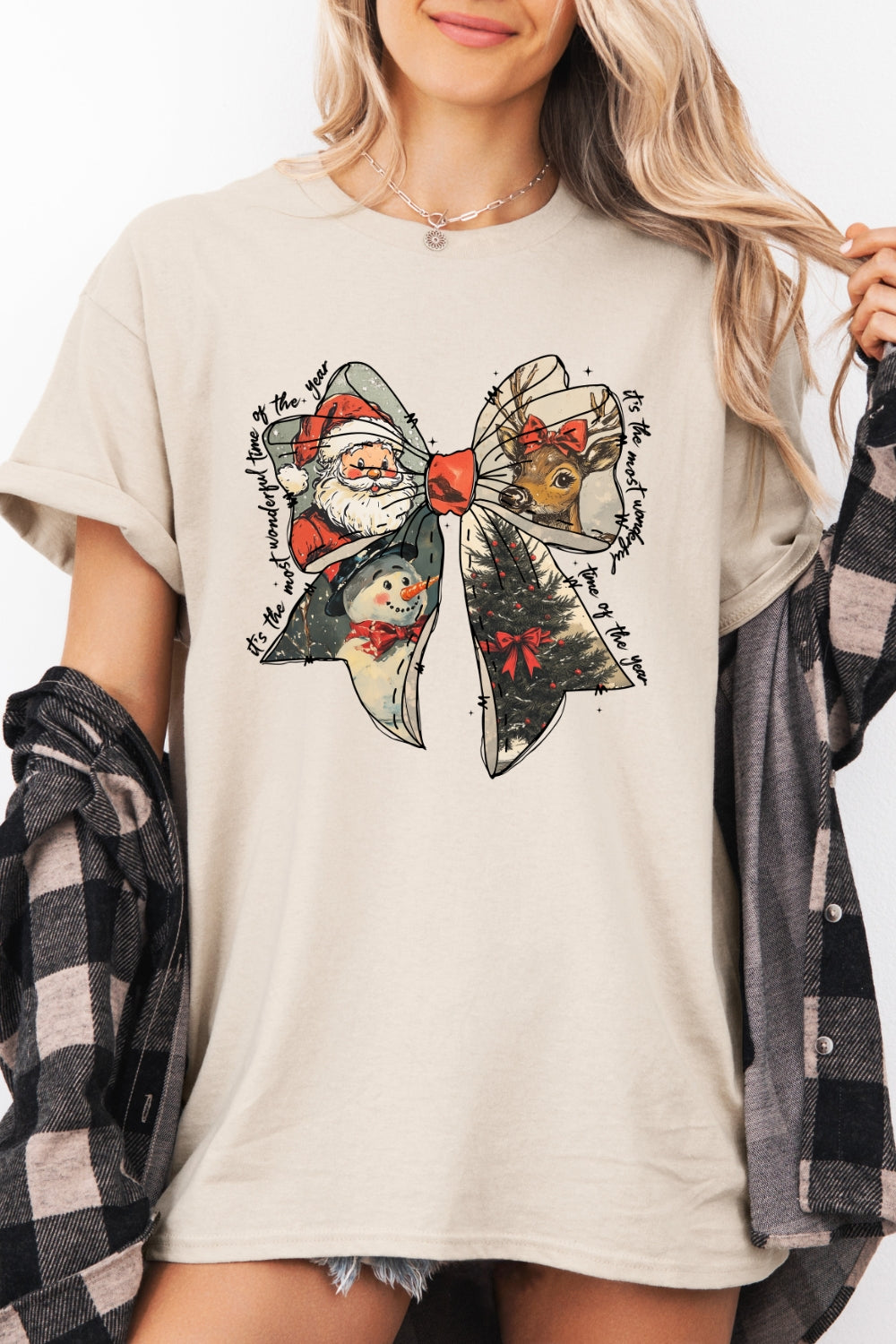 Retro christmas bow tee
