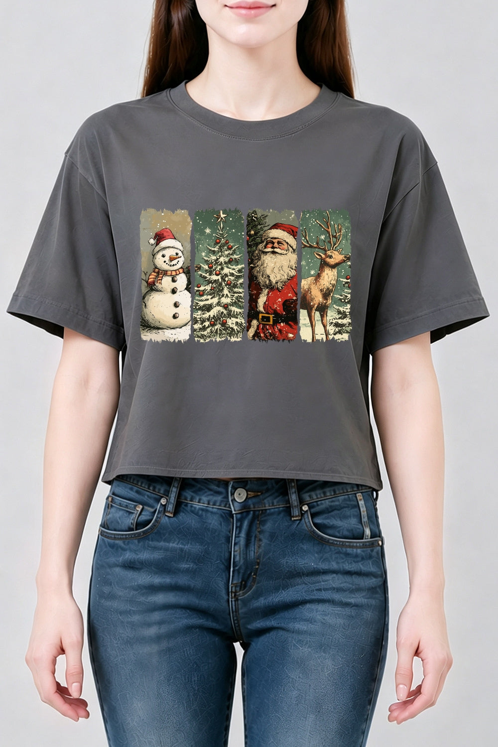 Retro christmas vibe crop top