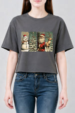 Retro christmas vibe crop top