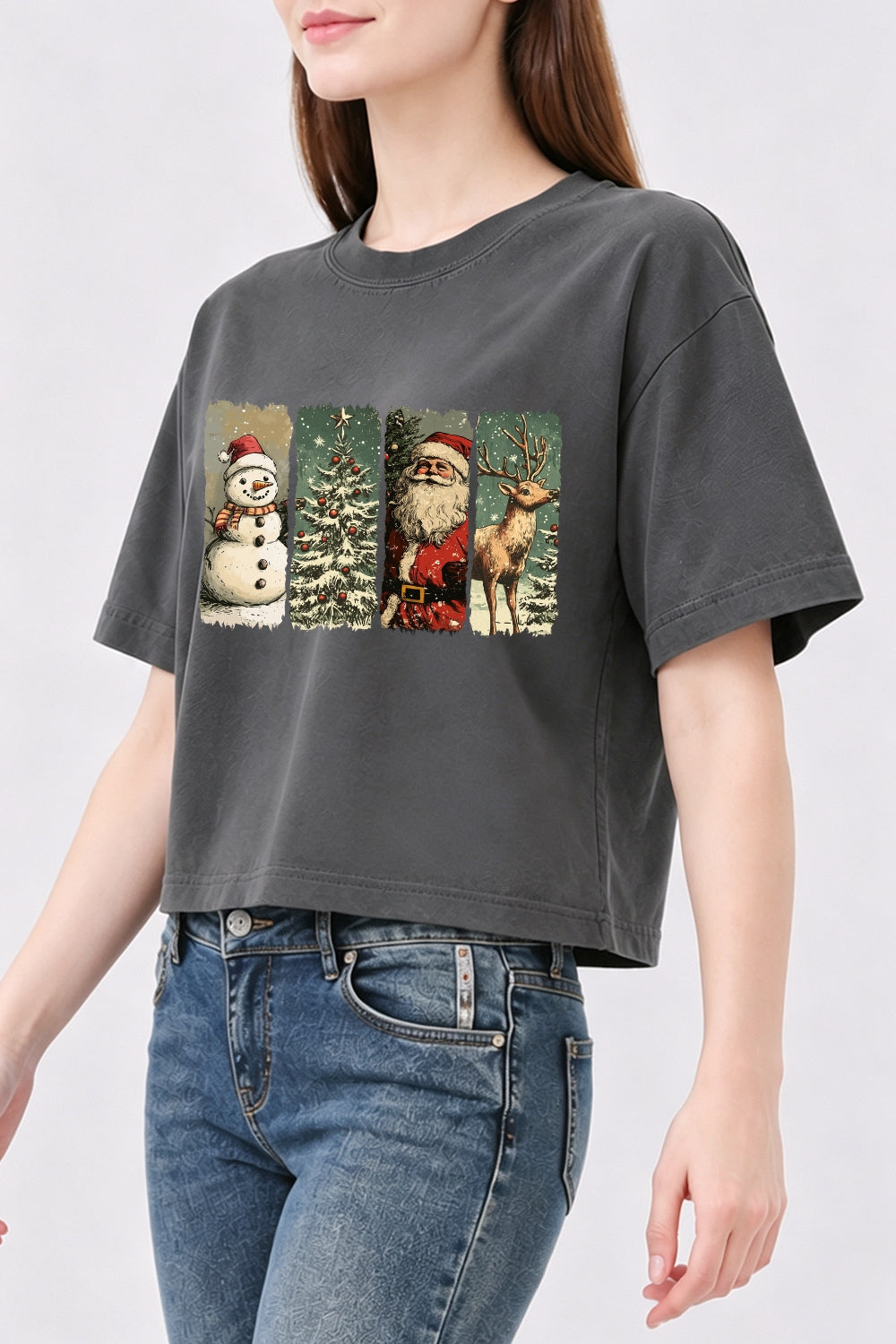 Retro christmas vibe crop top
