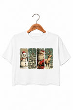 Retro christmas vibe crop top