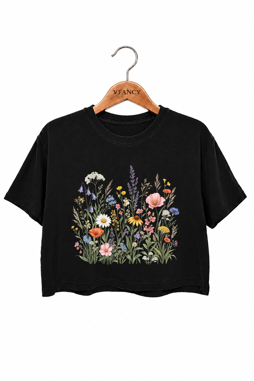 Retro cluster of flowers crop top