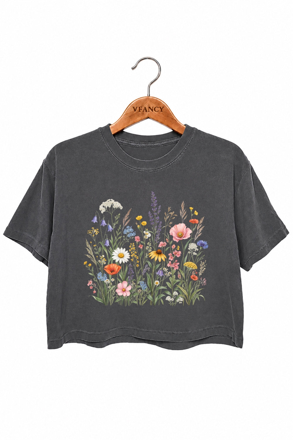 Retro cluster of flowers crop top