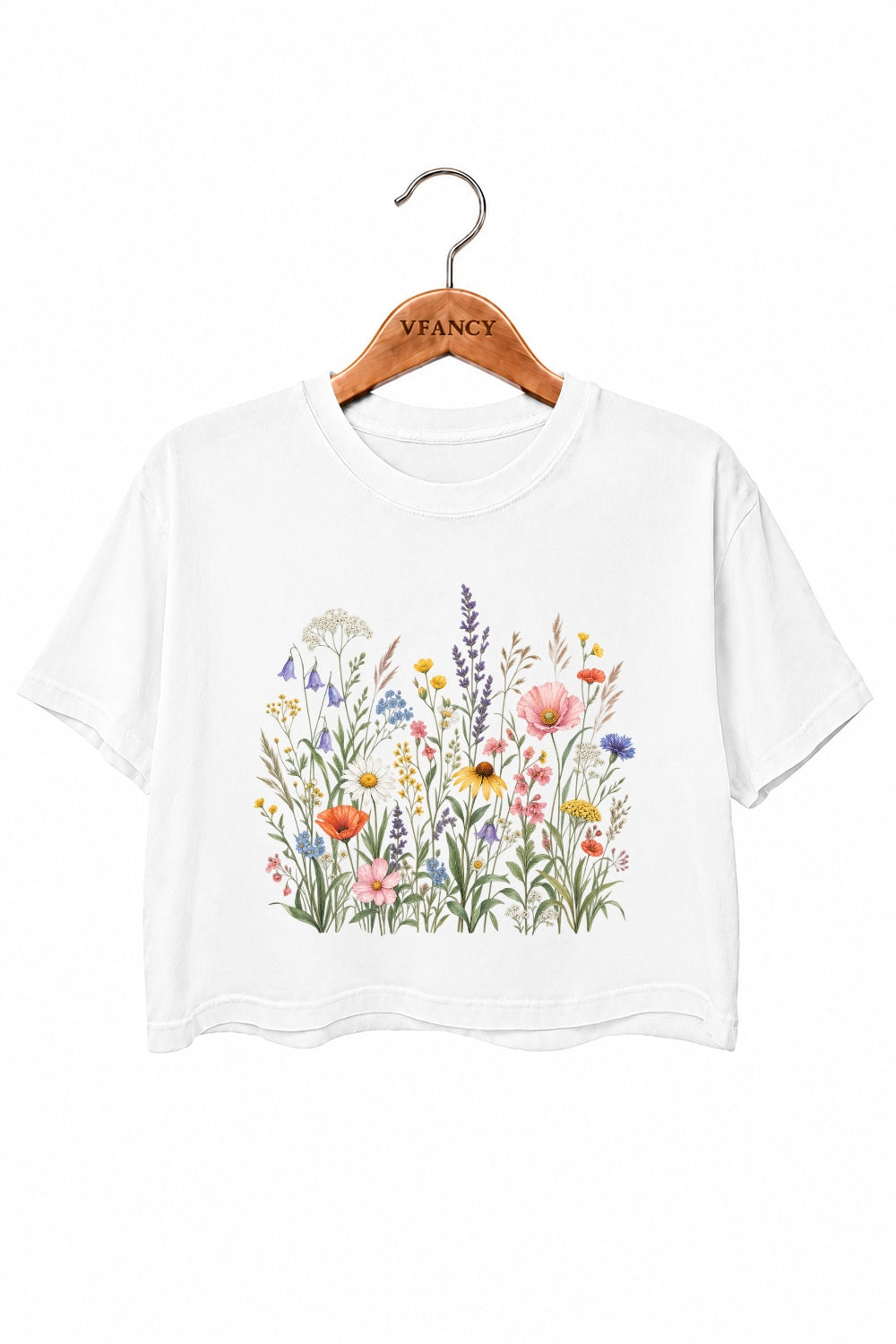 Retro cluster of flowers crop top