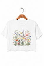 Retro cluster of flowers crop top