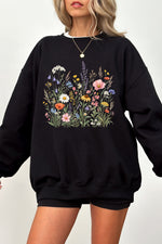 Retro cluster of flowers sweatshirt
