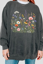Retro cluster of flowers sweatshirt