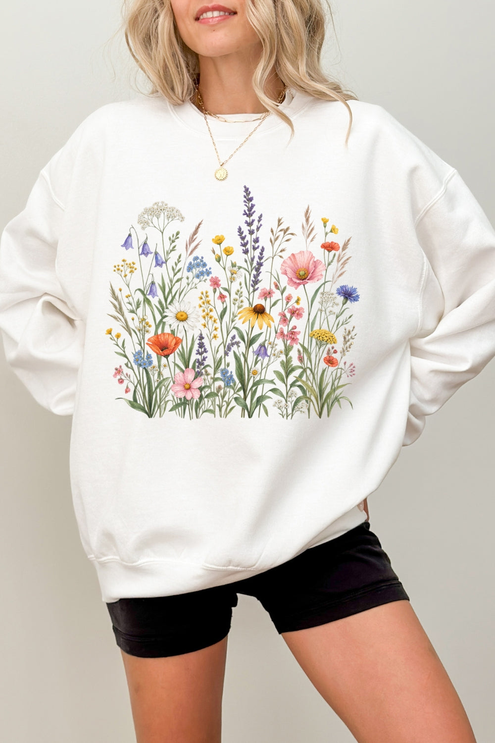 Retro cluster of flowers sweatshirt