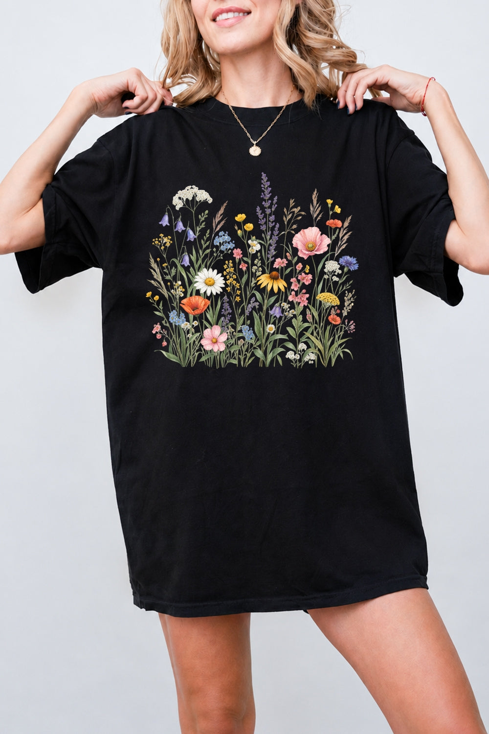 Retro cluster of flowers tee