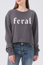 Retro feral gothic crop sweatshirt