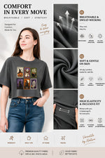 Retro halloween stamps crop top