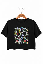 Retro numbers floral crop top