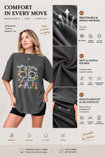 Retro numbers floral tee