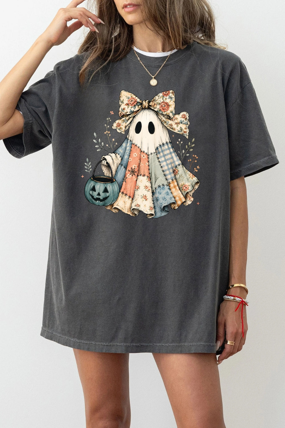 Retro patchwork ghost tee