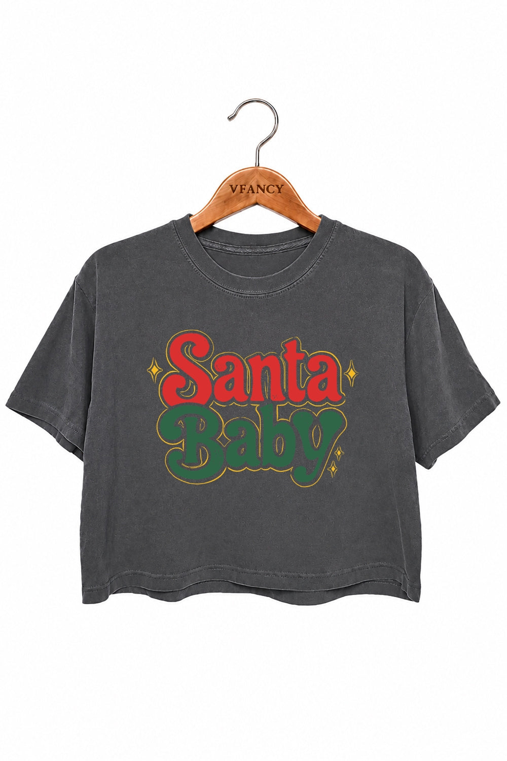 Retro santa baby christmas crop top