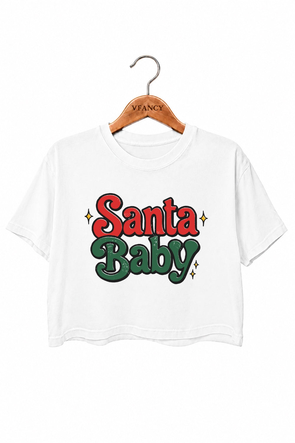 Retro santa baby christmas crop top