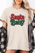 Retro santa baby christmas tee