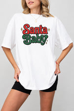 Retro santa baby christmas tee