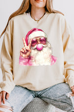 Retro santa blowing bubble christmas crop sweatshirt