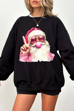 Retro santa blowing bubble christmas crop sweatshirt