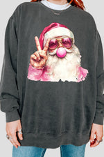 Retro santa blowing bubble christmas crop sweatshirt