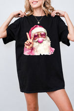 Retro santa blowing bubble christmas tee
