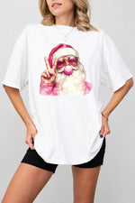 Retro santa blowing bubble christmas tee