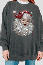 Retro santa faux crystal mosaic sweatshirt