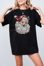 Retro santa faux crystal mosaic tee