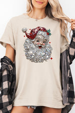 Retro santa faux crystal mosaic tee