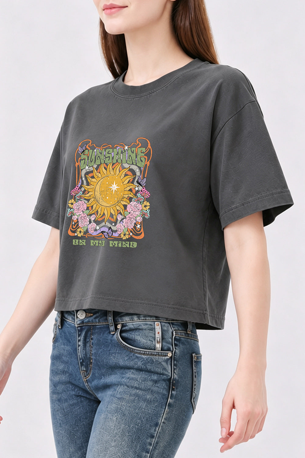Retro sunshine on my mind crop top