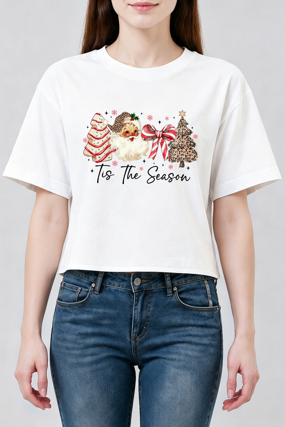 Retro tis the season christmas crop top