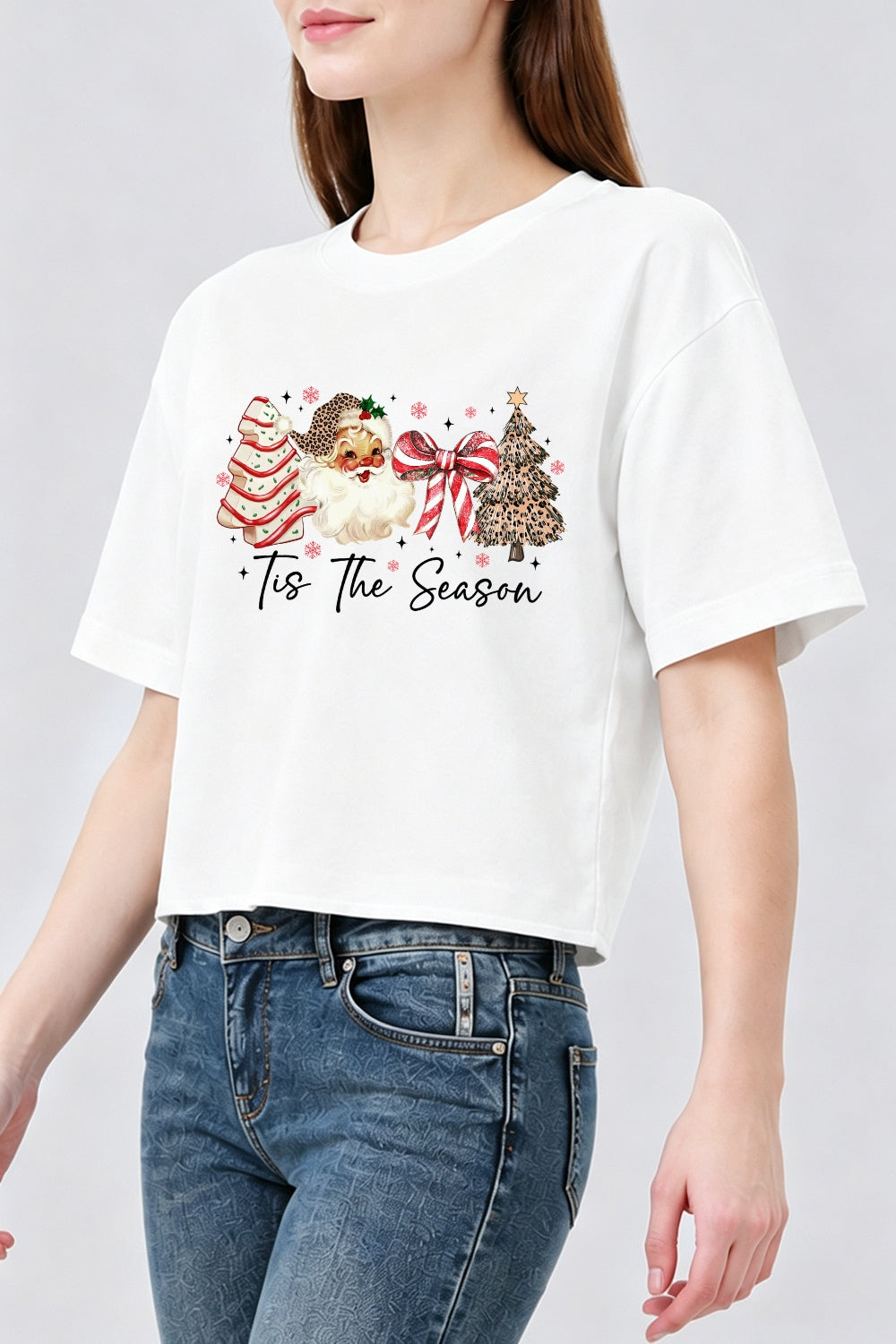 Retro tis the season christmas crop top