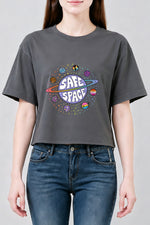 Safe space planets crop top