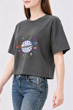 Safe space planets crop top