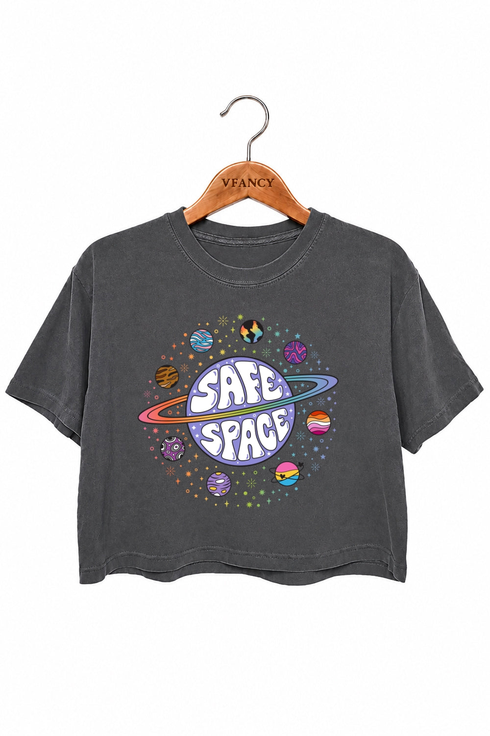 Safe space planets crop top