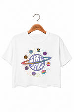 Safe space planets crop top