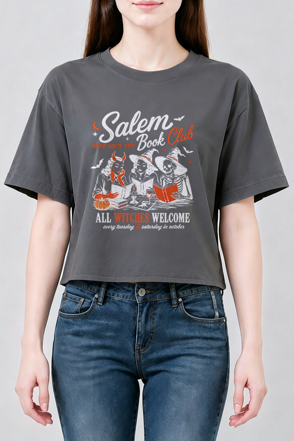 Salem book club all witches welcome crop top