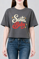 Santa baby christmas crop top