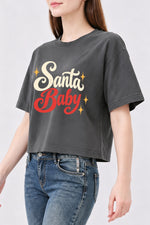 Santa baby christmas crop top