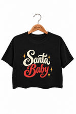 Santa baby christmas crop top