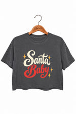 Santa baby christmas crop top
