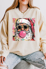 Santa blowing bubble christmas painting sweatshirt