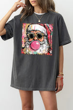 Santa blowing bubble christmas painting tee