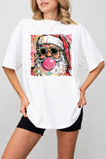 Santa blowing bubble christmas painting tee