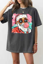 Santa blowing bubble painting christmas tee